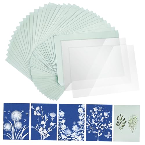 Uonlytech 1 Satz Cyanotypie Sonnenpapier Sonnendruckpapier Sonne Kunstdruckpapier DIY Druckpapier Kunstpapier Vielseitiges Druckpapier Bastelbedarf aus Papier Bastelpapier Naturfaser-Papier von Uonlytech