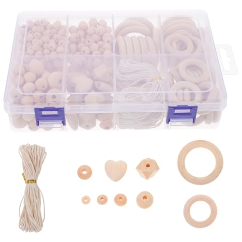 Uonlytech 1 Satz DIY Holzperlen mit Seil Lose Holzperlen für Bastelarbeiten für Schmuck Girlanden und Dekorationen Vielseitige Bastelmaterialien für Projekte Uonlytech 1 Satz DIY Holzperlen mit Seil Lose Holzperlen für Bastelarbeiten für Schmuck Girlanden und Dekorationen Vielseitige Bastelmaterialien für Projekte von Uonlytech