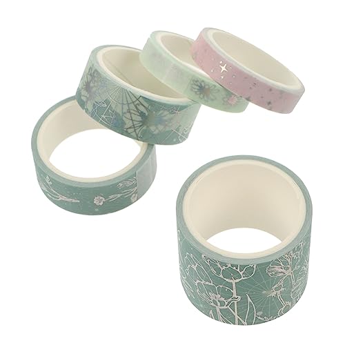 Uonlytech 1 Satz Dekorative Washi Klebebänder Multifunktionale Scrapbook Tapes für DIY Projekte und Gestaltung Eleganten Farben mit Hot Stamping Design für Bastelarbeiten von Uonlytech