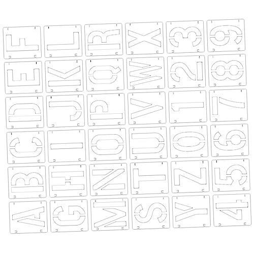 Uonlytech 1 Satz Diy Buchstaben und Zahlen Schablonen Kunststoff Malvorlagen für Wiederverwendbare Schablonen für Kreative Bastelprojekte und Wanddekoration von Uonlytech