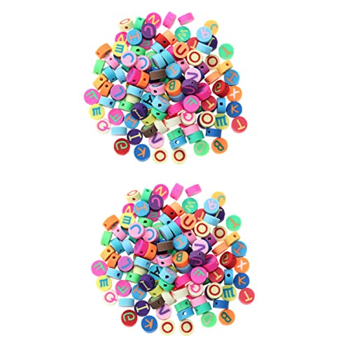 Uonlytech 1 Satz Diy Buchstabenperlen Polymer Clay Für Armbänder Bunte Weiche Perlen Für Schmuckdesign Und Bastelprojekte Für Und Freundschaftsarmbänder 200 Stück von Uonlytech