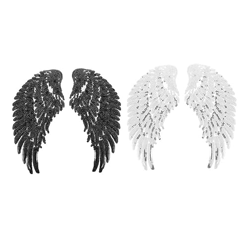 Uonlytech 1 Satz Diy Pailletten Wings Aufnäher Dekorative Stickerei Applikationen Für Kleidung Schwarz Silber Handwerkliche Kleidung Verzierung Kostüm Zubehör 2 Stück Uonlytech 1 Satz Diy Pailletten Wings Aufnäher Dekorative Stickerei Applikationen Für Kleidung Schwarz Silber Handwerkliche Kleidung Verzierung Kostüm Zubehör 2 Stück von Uonlytech