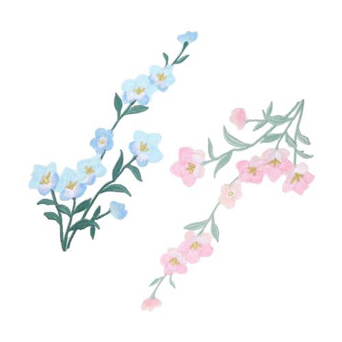 Uonlytech 1 Satz Diy Stickerei Blumen Patches Applikationen Für Kleidung Kreative Aufnäher Zum Aufbügeln Für Jeans Taschen Und Notizbücher Vielseitige Dekoration 2 Stück von Uonlytech