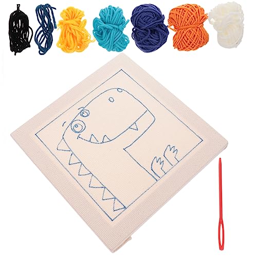 Uonlytech 1 Satz Diy Stickerei für Handgemachte Materialien Kreative Accessoires Dinosaurier Muster ohne Punch Nadel und Stativ für Junge Bastler und Anfänger Uonlytech 1 Satz Diy Stickerei für Handgemachte Materialien Kreative Accessoires Dinosaurier Muster ohne Punch Nadel und Stativ für Junge Bastler und Anfänger von Uonlytech