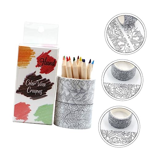 Uonlytech 1 Satz Diy Washi Tape Set Teilig mit Buntstiften für Scrapbooking und Bastelarbeiten Farbige Klebebänder für Zuhause und Schule Praktisch und Tragbar von Uonlytech