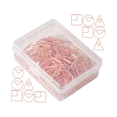 Uonlytech 1 Satz Elektropapierstift Büroklammern Mittel Farbig Süße Büroklammern Kreative Büroklammern Clips Schreibtisch Neuheitsdateiclip Papierclip Farbe Eisen Roségold 60 Stück von Uonlytech