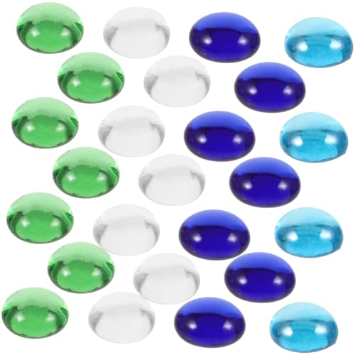 Uonlytech 1 Satz Farbige Perlen flache Murmeln Herzstück Tischdekoration Hochzeitsdekor Dekorationen bunte Perlenornamente Glasmodelle für Aquarien Landschaftsglasperle kleine Glasperle von Uonlytech