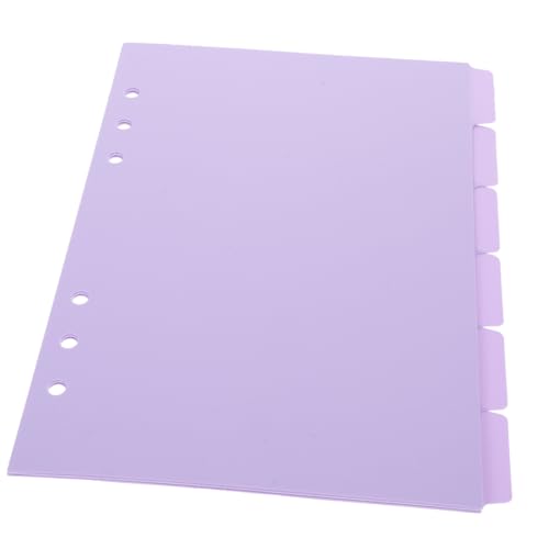 Uonlytech 1 Satz Farbige Seitenmarkierungen Notizbücher Bunt Separator Notizbuch-trennregister Trennblätter Für Papierordner Loch Süße Ordnerteiler Indexteiler Dateiteiler Pp Violett 6 Stück von Uonlytech