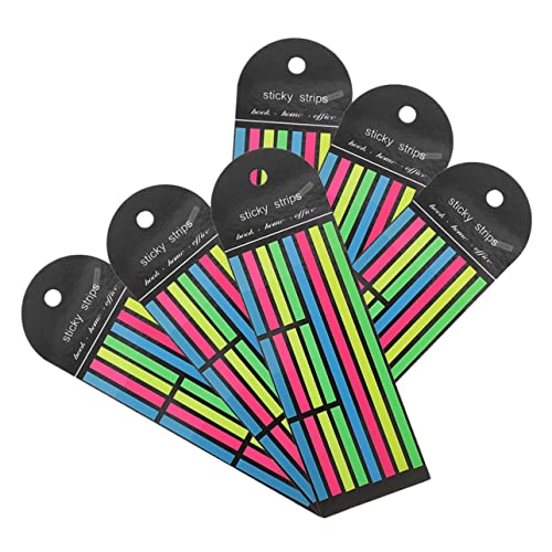 Uonlytech 1 Satz Fluoreszierende Haftnotizen Highlight-streifen Klebestreifen Textmarker-bänder Seitenmarkierungen Fluoreszierender Seitenmarker Das Haustier 6 Stück von Uonlytech