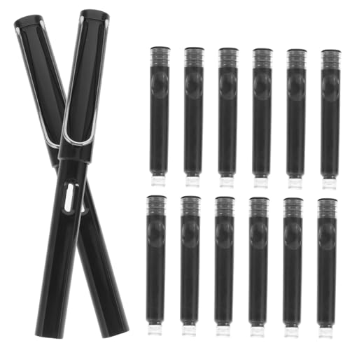 Uonlytech 1 Satz Füllfederhalter mit Tintenpatronen für Kalligraphie Ergonomisch für Bürobedarf Extra Spitze Schwarze Langlebig und Tragbar von Uonlytech