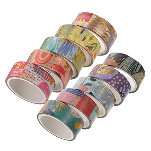Uonlytech 1 Satz Geometrisches Washi Tape Dekoratives Klebeband Für Diy Scrapbooking Und Journals Bastelprojekte Und Geschenkverpackungen 10 Rollen von Uonlytech