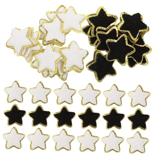 Uonlytech 1 Satz Handtuchstofftuch Patch Sternenfleck Gestickte Aufnäher Schwarz Flicken Aufnähen Sternenkleidung Reparaturflicken Für Kleidung Kleine Flicken Zum Aufbügeln Chenille 32 Stück von Uonlytech