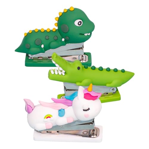 Uonlytech 1 Satz Heftgerät Im Cartoon Stil Tragbarer Dekorativer Heftgerät Für Büro Und Schule Niedliche Designs Dinosaurier Einhorn Für Studenten 3 Stück von Uonlytech
