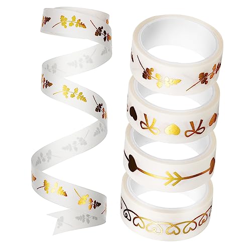 Uonlytech 1 Satz Heißprägeband Farbe Notizbuch Klebeband Für Scrapbooking Band Umwickeln Sammelalbum Washi-tape-dekoration Planer -aufkleber Journaling Tape Papier 5rollen von Uonlytech