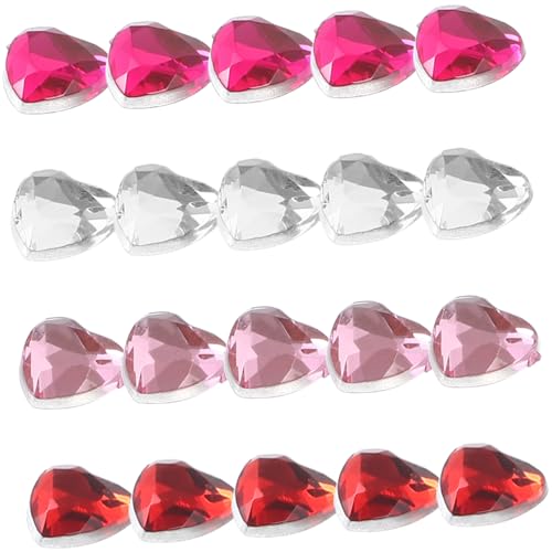 Uonlytech 1 Satz Herzförmige Diamantschmuckzubehör Herz-strasssteine ​​mit Flacher Rückseite Reiz Bastelset Basteln Strass Flatback Strassverzierungen Für Bastelarbeiten Acryl 400 Stück von Uonlytech