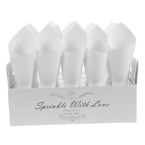 Uonlytech 1 Satz Hochzeits-Konfetti-Tablett Dekorationen Papierkegel klein Party Rosa Kegelstrauß-Set Blütenblatt-Wurfkegel Konfetti- mit Halter zur Hochzeit Weiß Uonlytech 1 Satz Hochzeits-Konfetti-Tablett Dekorationen Papierkegel klein Party Rosa Kegelstrauß-Set Blütenblatt-Wurfkegel Konfetti- mit Halter zur Hochzeit Weiß von Uonlytech