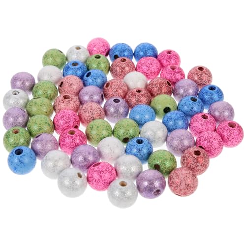 Uonlytech 1 Satz Holzperlen Bunte Diy Holzperlen Für Schmuckherstellung Handwerk Und Bastelbedarf Für Armbänder Und Dekorationen 60 Stück von Uonlytech