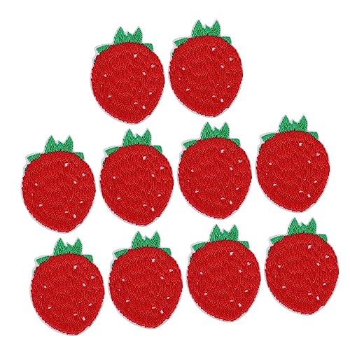 Uonlytech 1 Satz Kleidungspatches Aufnäher Aufnäher Stickerei Patch Erdbeere Kleidung Bestickte Hochzeitskleidung Patches Für Kleidung Applikation Kleidung Reparatur Patches DIY 10 Stück von Uonlytech