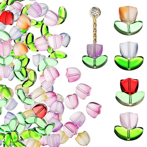 Uonlytech 1 Satz Kristall Glasperlen Perlen Für Schmuckhersteller Halskette Basteln Schüttgut Tulpe Handgefertigte Glasperlen Anhänger Für Die Schmuckherstellung 80 Stück Uonlytech 1 Satz Kristall Glasperlen Perlen Für Schmuckhersteller Halskette Basteln Schüttgut Tulpe Handgefertigte Glasperlen Anhänger Für Die Schmuckherstellung 80 Stück von Uonlytech