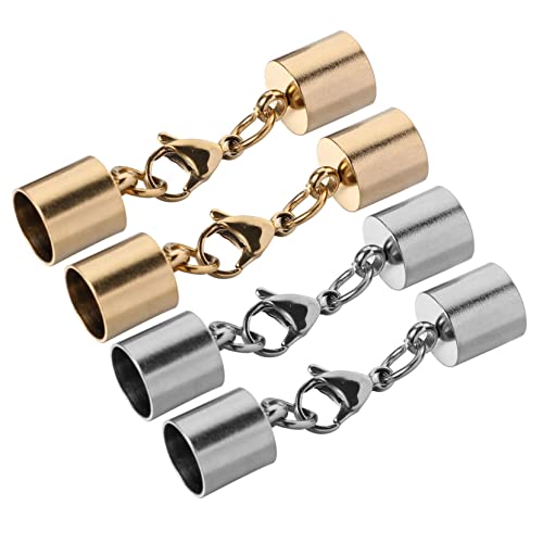 Uonlytech 1 Satz Lederband Schnalle Schmuck Crimp Rohre Für Halskette Verschluss Schnalle Edelstahl 4 Stück Uonlytech 1 Satz Lederband Schnalle Schmuck Crimp Rohre Für Halskette Verschluss Schnalle Edelstahl 4 Stück von Uonlytech