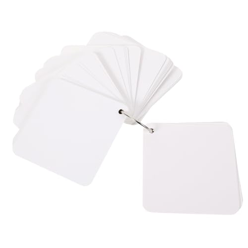 Uonlytech 1 Satz Leere Karte Leerer Index Flashcard Schmucklos Schlüssel Karteikarte Nicht Karten Mit Ring Studieren Leerzeichen Mehrzweck-blankokarten Vorgelochte Notizkarten Weiß Papier von Uonlytech
