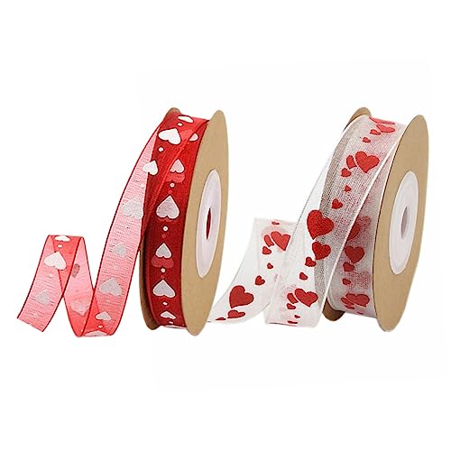 Uonlytech 1 Satz Liebesdruckband Dekorativ Herz Ripsband Band Mit Draht Kreative Diy-bänder Geschenkverpackungsbänder Bedruckte Bänder Blumenwickelbänder Bänder Zum Basteln Polyester 2rollen Uonlytech 1 Satz Liebesdruckband Dekorativ Herz Ripsband Band Mit Draht Kreative Diy-bänder Geschenkverpackungsbänder Bedruckte Bänder Blumenwickelbänder Bänder Zum Basteln Polyester 2rollen von Uonlytech