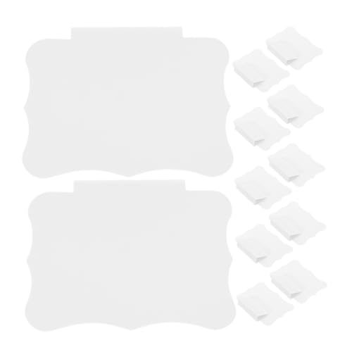 Uonlytech 1 Satz Menü-display-karten Für Zeichen Verkaufsregal -clip -schild Plastikschild Clips Kunststoffschild Und Clip Kunststoff -warenschild Clip -rotatable Weiß Pvc 12 Stück von Uonlytech