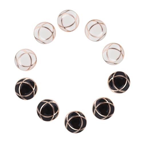 Uonlytech 1 Satz Metallknopf Hochwertige Diy Nähknöpfe Zinklegierung Runde Knöpfe in Gold Weiß Und Gold Schwarz Für Hemden Jeans Und Kreative Projekte 10 Stück von Uonlytech