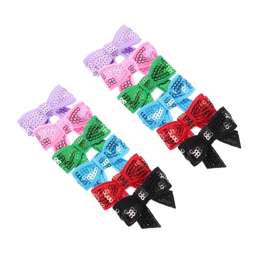 Uonlytech 1 Satz Mini Schleifen Glänzende Pailletten Bows Für Diy Dekoration Vielseitige Haarschmuck Und Bastelaccessoires Durchmesser Zufällige Farben Zufällige 12 Stück von Uonlytech