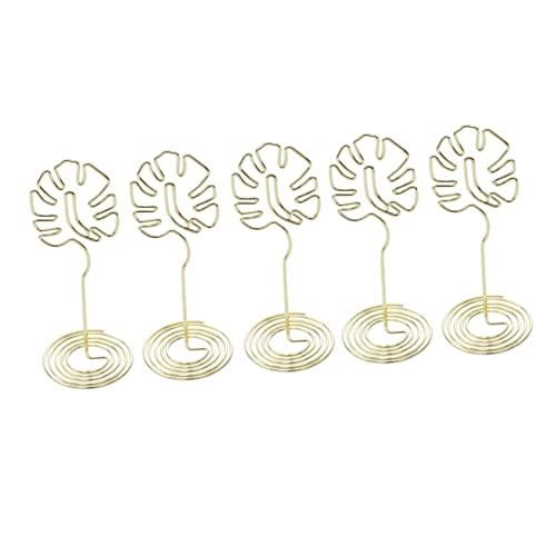 Uonlytech 1 Satz Monstera Foto Clip Halter Kartenständer für Fotos Notizen und Visitenkarten für Büro und Zuhause und Praktisch Goldfarben von Uonlytech
