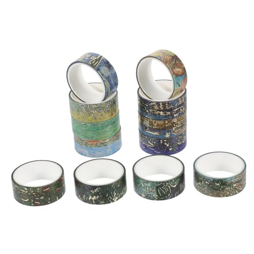 Uonlytech 1 Satz Retro -kunstaufkleber Dekorativ Bastelband Aus Papier Gemustert Sammelalbum Vintage Washi Tape Washi Tape Zum Aufzeichnen Diy-bänder Diy Klebeband Flüsterpapier 12rollen von Uonlytech