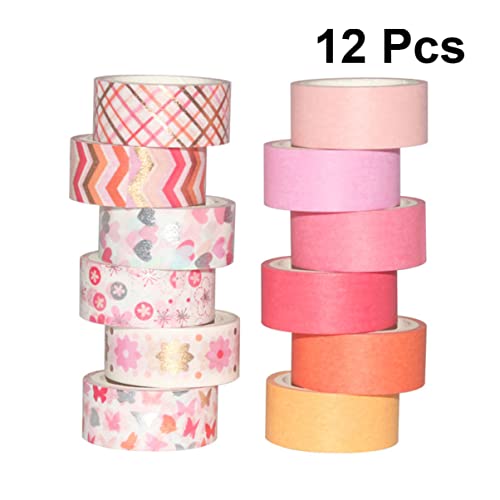 Uonlytech 1 Satz Rotes Tuning Papierband Farbtagebuch Aufkleberband Scrapbooking Zubehör Abdeckband Basteln Scrapbook Zubehör Dekoratives Scrapbook Klebeband Buchalbum 12Rollen von Uonlytech