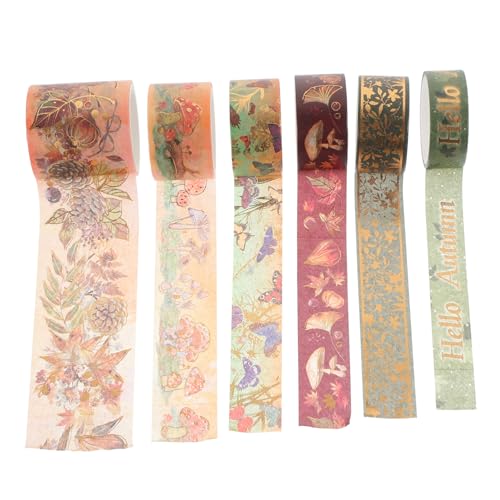 Uonlytech 1 Satz Schmetterlingsklebeband Vintage Junk Journal Paper Papier Verpackung Dekoration Zeitschriftenzubehör Tagebuchband Mehrzweck-washi-tape Washi -bänder Washi-klebeband 6rollen von Uonlytech