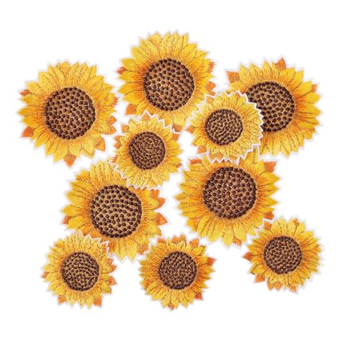 Uonlytech 1 Satz Sonnenblumen Aufnäher Diy Applikationen Für Rucksäcke Kleidung Scrapbooking Klein Groß Bügel Nähpatches Für Dekoration 10 Stück Uonlytech 1 Satz Sonnenblumen Aufnäher Diy Applikationen Für Rucksäcke Kleidung Scrapbooking Klein Groß Bügel Nähpatches Für Dekoration 10 Stück von Uonlytech