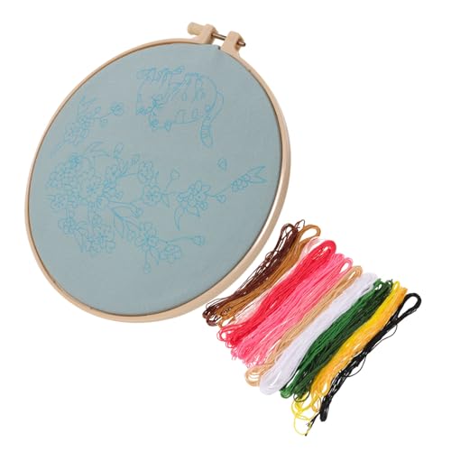 Uonlytech 1 Satz Stickmaterialpaket Stickset für Anfänger Bastelset Stich Herstellung kreuzen Stickgarn Nähzubehör Hand Stickset Stickerei stickrahmen selber machen besticktes Set Baumwolle von Uonlytech
