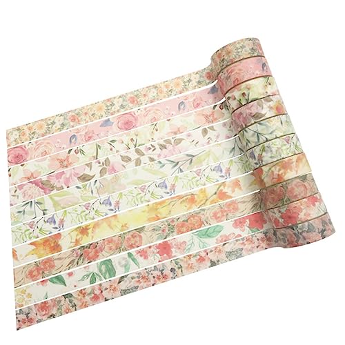 Uonlytech 1 Satz Teiliges Diy Blumen Washi Klebeband Für Scrapbooking Tagebuchaufkleber Und Bastelprojekte Farben Und Muster Zufällig Für Kreative Dekorationen 10 Stück von Uonlytech