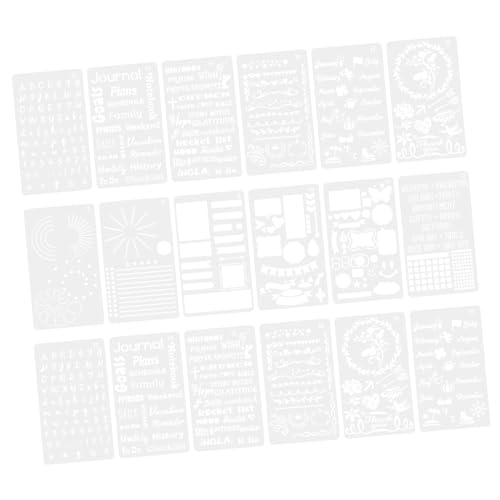 Uonlytech 1 Satz Teiliges Diy Journal Schablonen Wiederverwendbare Malvorlagen für Scrapbooking und Tagebuchgestaltung Hochwertigem Pet mit Glatten Kanten Sicher für Erwachsene von Uonlytech