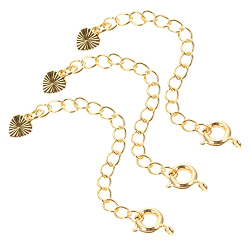 Uonlytech 1 Satz Teiliges Erweiterungsketten Für Fußkettchen Und Armbänder Schmuckzubehör Für Diy Langlebige Und Praktische Kettenverlängerung Goldfarbe 3 Stück von Uonlytech