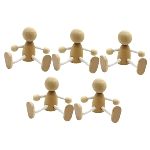 Uonlytech 1 Satz Teiliges Holzpuppen DIY Bewegliche Arme Und Beine Dekorative Figuren Für Blanko Holzpuppen Zum Bastelaccessoires Für Projekte 6 Stück von Uonlytech