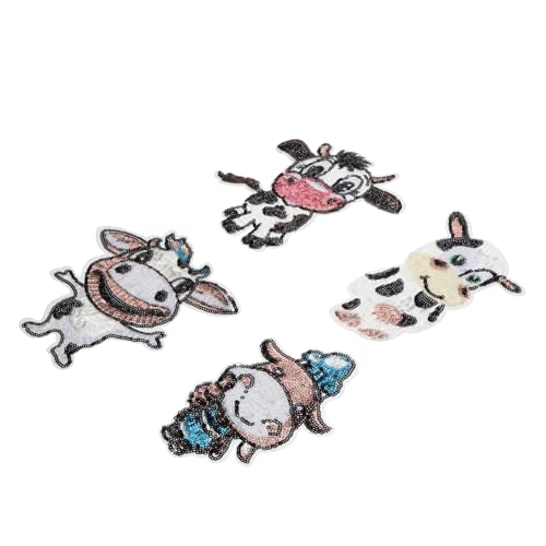 Uonlytech 1 Satz Teiliges Niedliche Cartoon Kuh Aufnäher Zum Aufbügeln Oder Aufnähen Für Diy Kleidung Taschen Und Hüte Dekorative Applikationen Für Kinderbekleidung 4 Stück Uonlytech 1 Satz Teiliges Niedliche Cartoon Kuh Aufnäher Zum Aufbügeln Oder Aufnähen Für Diy Kleidung Taschen Und Hüte Dekorative Applikationen Für Kinderbekleidung 4 Stück von Uonlytech