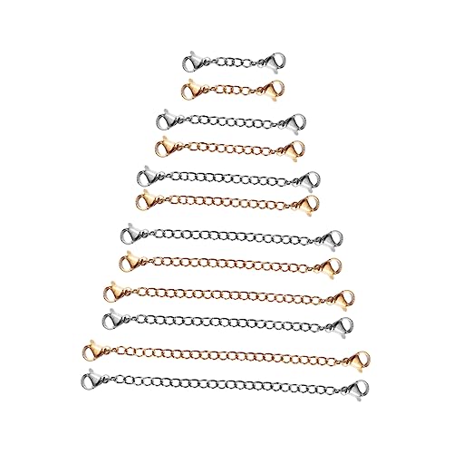 Uonlytech 1 Satz Teiliges Verlängerungskette Mit Karabinerverschluss Für Schmuckherstellung Silber Gold Für Diy Armbänder Und 12 Stück Uonlytech 1 Satz Teiliges Verlängerungskette Mit Karabinerverschluss Für Schmuckherstellung Silber Gold Für Diy Armbänder Und 12 Stück von Uonlytech