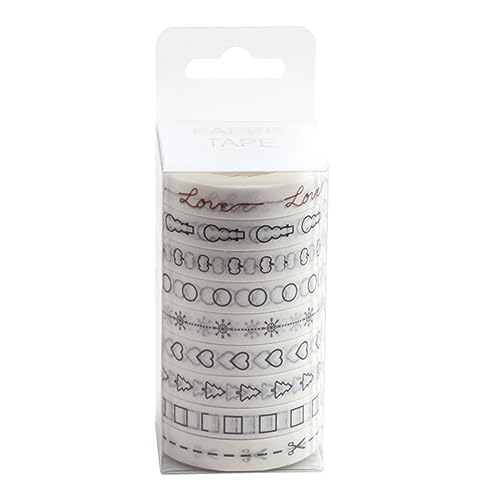 Uonlytech 1 Satz Teiliges Washi Tape Set Dekoratives Klebeband Für Diy Scrapbooking Und Planer Basics Einfaches Design Vielseitig Einsetzbar Und Leicht Zu Handhaben 9 Stück von Uonlytech
