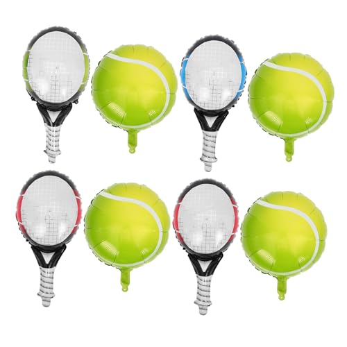 Uonlytech 1 Satz Tennisschlägerballon Tennis Dekorationen Partyzubehör Zum Thema Tennis Geburtstag Luftballons Dekoration Tennisschläger-ballons Tennis-partyzubehör Aluminiumfolie von Uonlytech