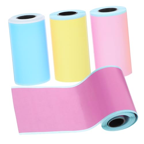 Uonlytech 1 Satz Thermopapier Fotopapier Selbstklebendes Papier Foto Farbaufkleber Aufkleber Druckpapier Nummer Etikettenaufkleber Etikettenaufkleber Wärmeempfindliche 4Rollen von Uonlytech