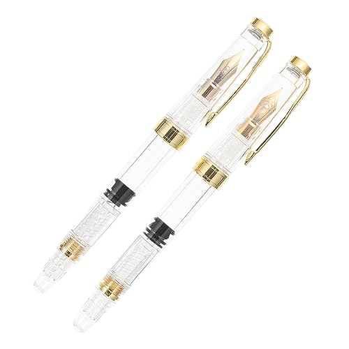 Uonlytech 1 Satz Transparente Füllfederhalter Mit Kolbenmechanik Für Glattes Schreiben Für Und Verarbeitung Für Angenehmes 2 Stück von Uonlytech