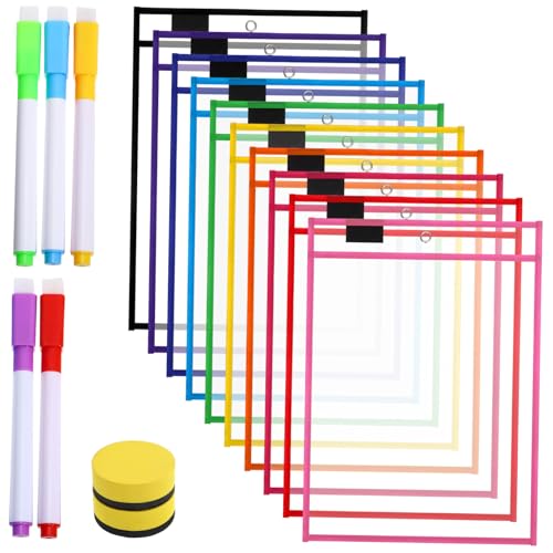 Uonlytech 1 Satz Trocken Abwischbares Taschenset Schüler Trocken Abwischbare Tasche Trocken Abwischbare Dokumententaschen Dokumentenmappen Aktentaschen Dateiordner Pvc von Uonlytech