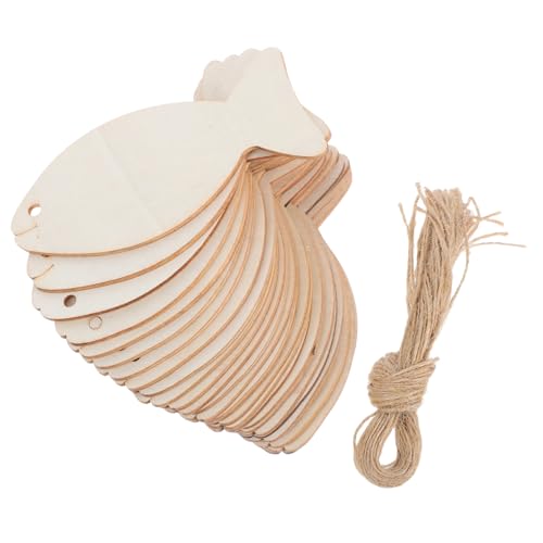 Uonlytech 1 Satz Verzierungen Slies Geformt Klein Fischausschnittsformen Mini-fischausschnitte Fischhandwerk Scheiben Leer Unvollendete Fischausschnitte Seemerkonte Hölzern Beige 32 Stück von Uonlytech