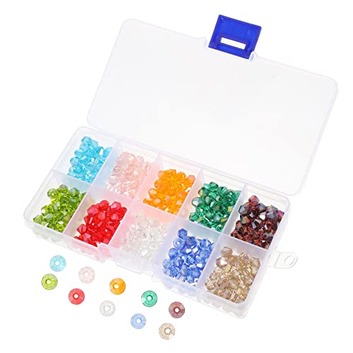 Uonlytech 1 Schachtel Ab Farbverlauf Glasperlen Rhomb DIY Schmuckherstellung Facettierte Spacer Perlen für Armband Halskette Basteln Zubehör von Uonlytech