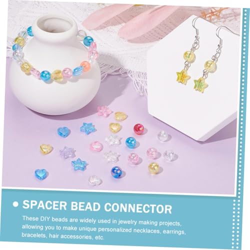 Uonlytech 1 Schachtel Acrylperlen in Stern Herzform Bunte Spacer Beads mit DIY Schmuckzubehör für Armbänder Halsketten Bastelperlen für Bastler Uonlytech 1 Schachtel Acrylperlen in Stern Herzform Bunte Spacer Beads mit DIY Schmuckzubehör für Armbänder Halsketten Bastelperlen für Bastler von Uonlytech