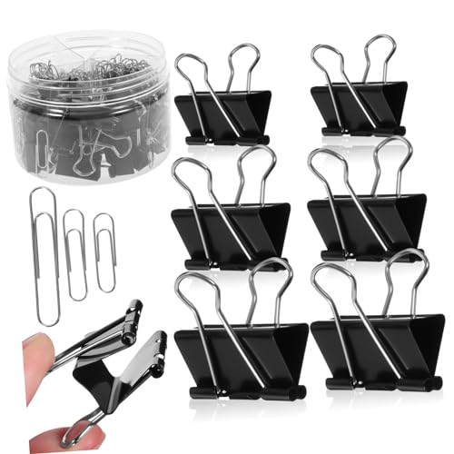 Uonlytech 1 Schachtel Multifunktionale Büroklammern und Binder Clips Set Teilig Langlebige Metallklammern Verschiedenen Vielseitig für Dokumentenorganisation Wiederverwendbar Geeignet für von Uonlytech
